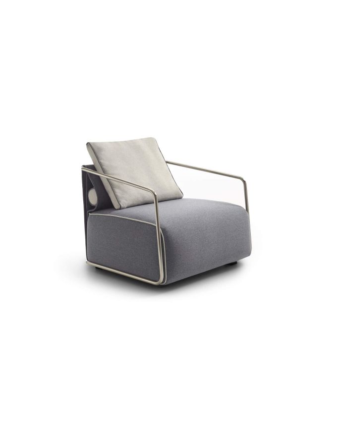 Fauteuil design accoudoirs tube métal Adex - 3