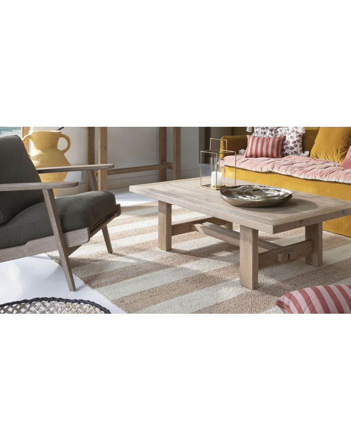 Table basse rectangulaire en bois de chêne Marcelle