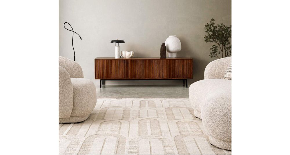 Canapé haricot à bouclettes Tecla