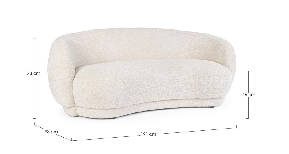 Canapé haricot à bouclettes Tecla