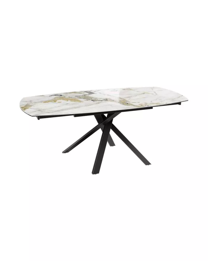 Table céramique extensible pied central 6/8 personnes Gizeh céramique Calcatta