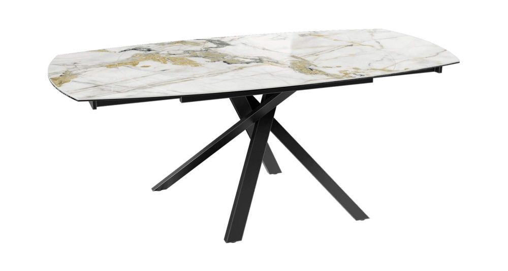 Table céramique extensible pied central Kheops