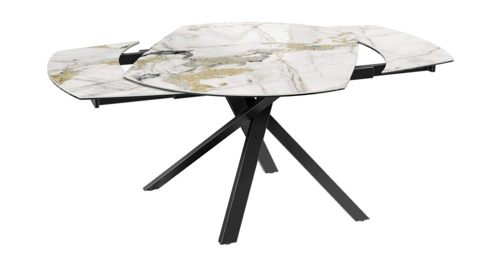 Table céramique extensible pied central Kheops