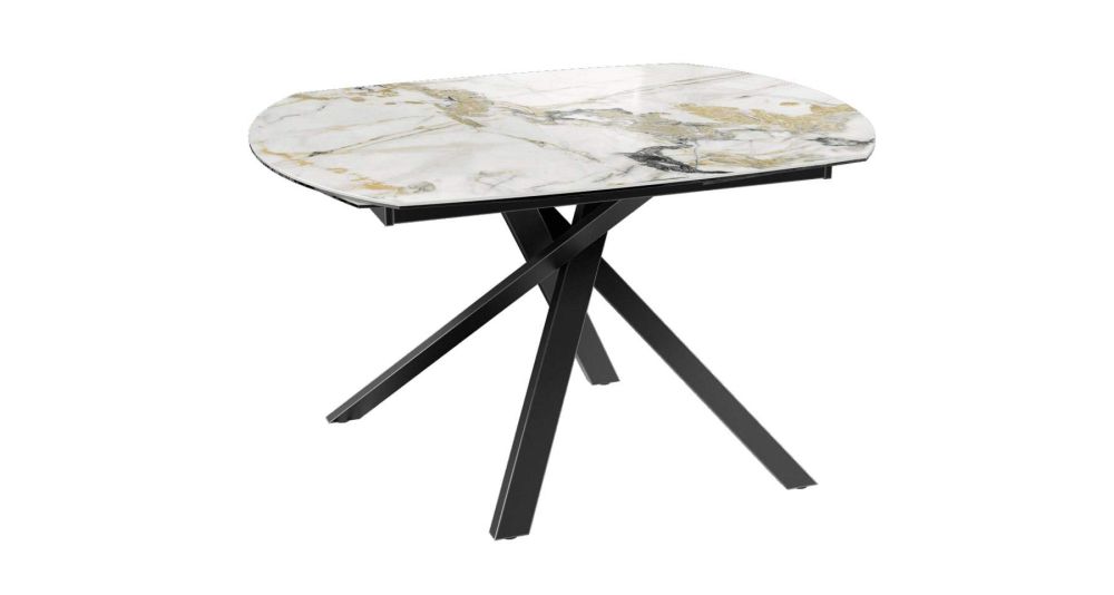 Table céramique extensible pied central Kheops