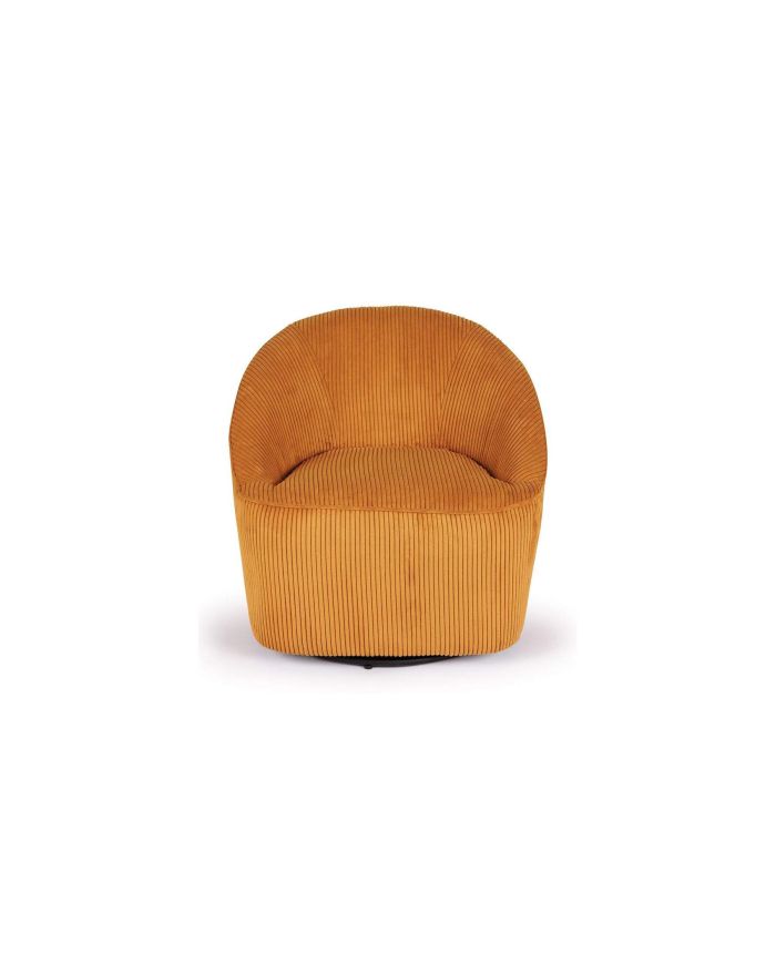 Fauteuil côtelé pivotant Viby ocre - Athezza 3