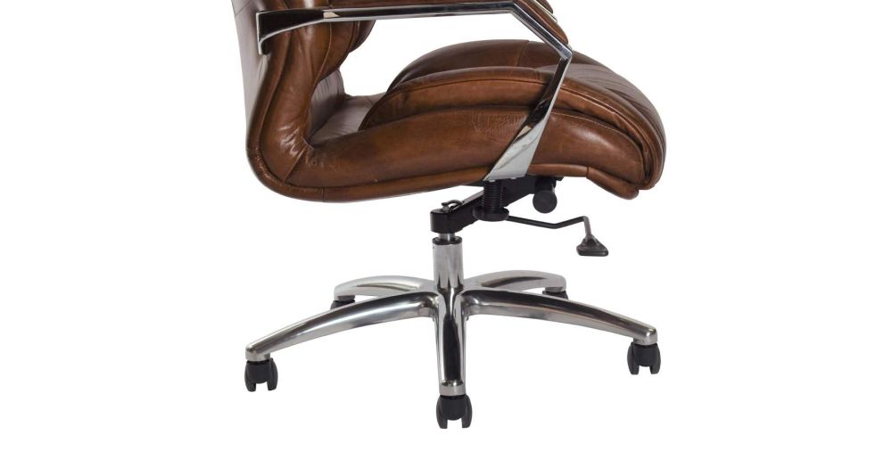 Fauteuil de direction, de bureau pivotant en cuir pleine fleur Glacier Peak