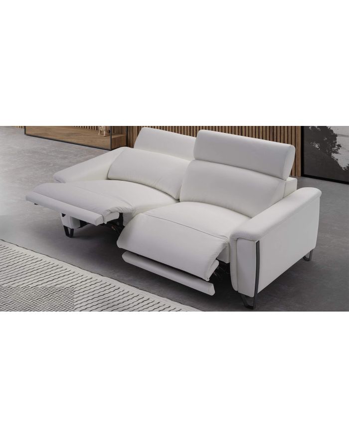 Canapé cuir relax motorisé Facino - 2
