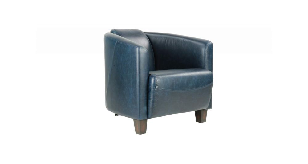 Fauteuil club en cuir pleine fleur Stockton