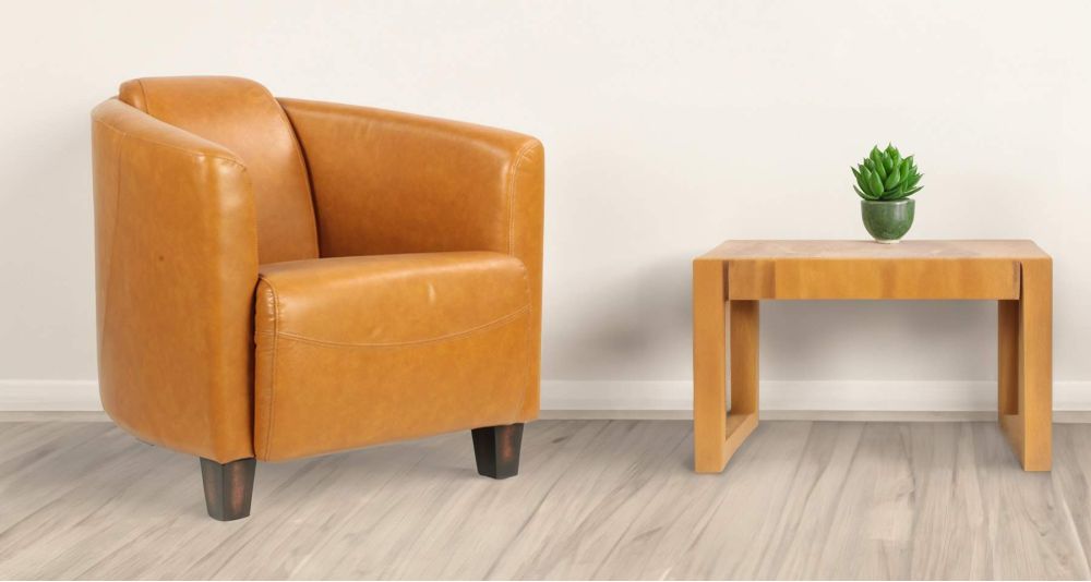Fauteuil club en cuir pleine fleur Stockton