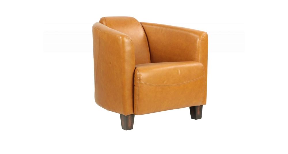Fauteuil club en cuir pleine fleur Stockton