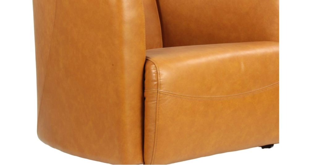 Fauteuil club en cuir pleine fleur Stockton