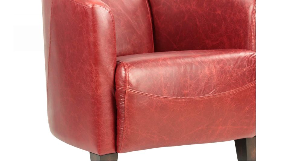 Fauteuil club en cuir pleine fleur Stockton