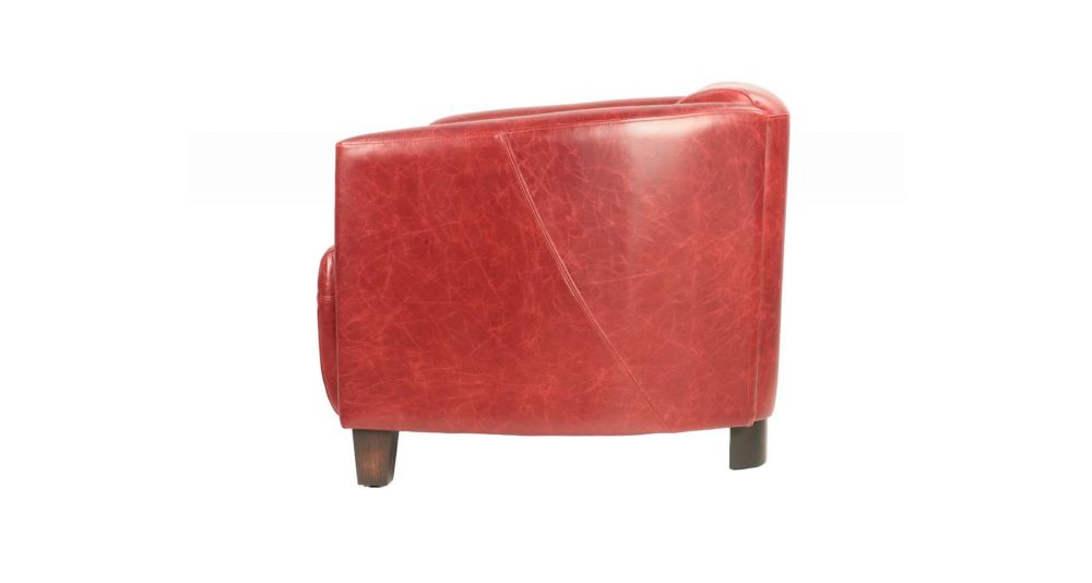 Fauteuil club en cuir pleine fleur Stockton