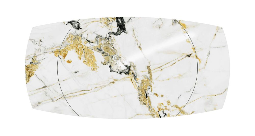 Table céramique extensible pied central Kheops