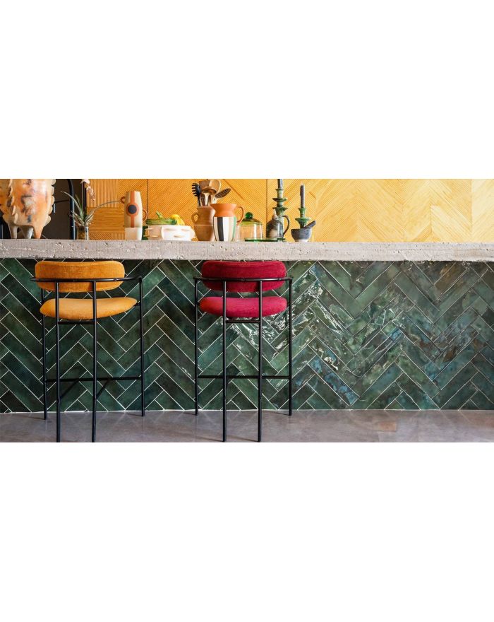 Tabouret de bar industriel en métal RETIERS burgundy - 1