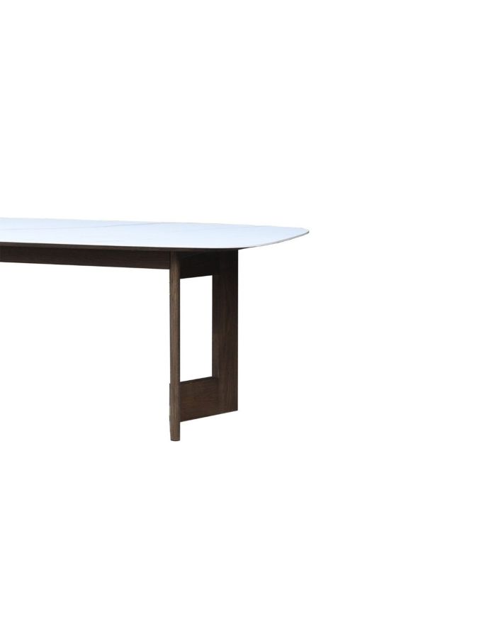 Table repas en pierre et bois 180 cm -2