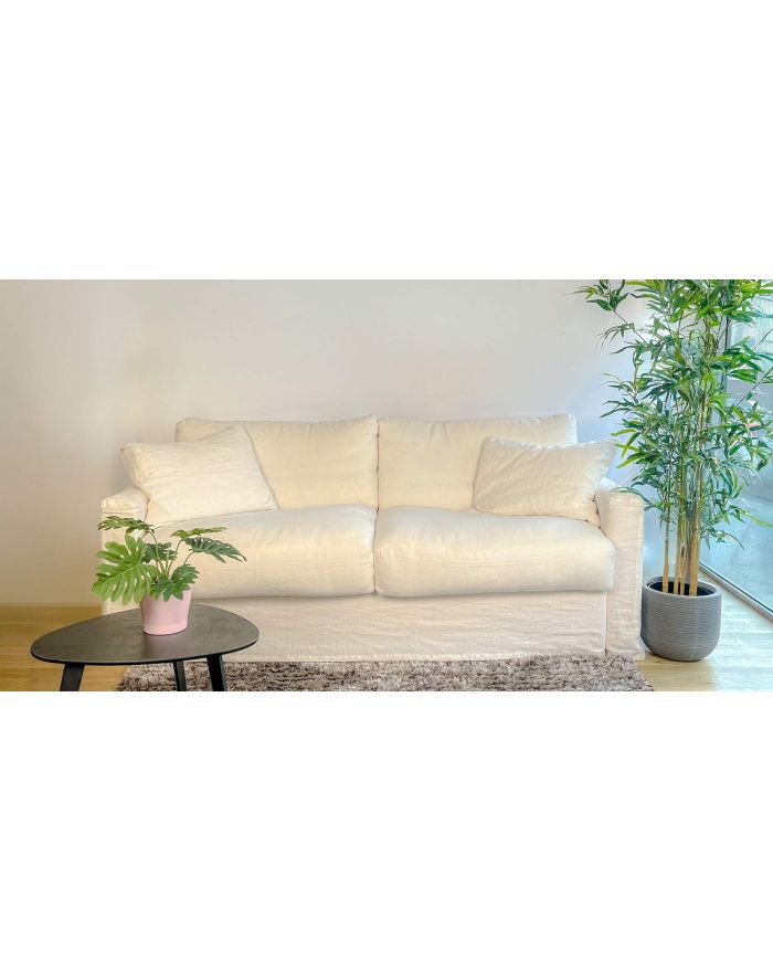 Canapé en lin couchage 140 Bidart livraison rapide - Home Spirit