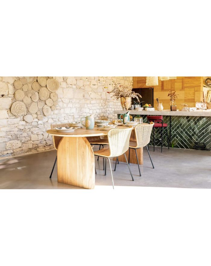 Table à manger en bois naturel Nerja - Athezza 1