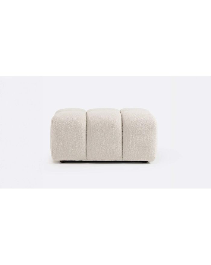 Pouf matelassé Chopin blanc 1