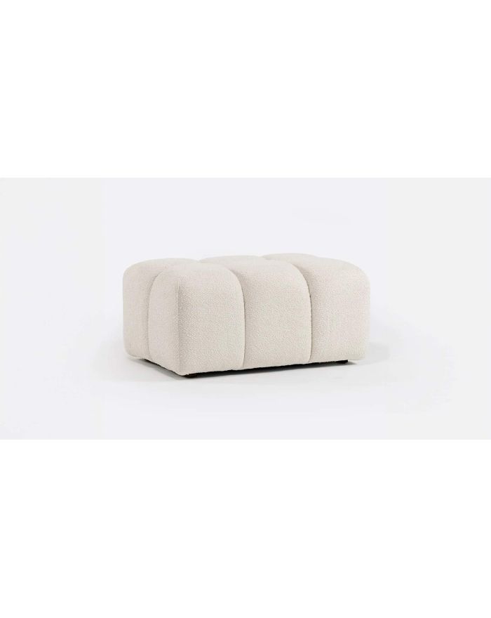 Pouf matelassé Chopin blanc 1