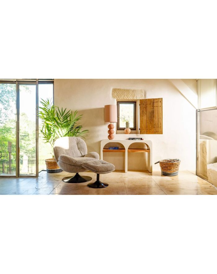 Console contemporaine en béton stratifié et bois d'acacia Comino design grec