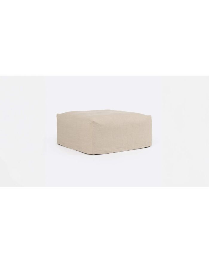Canapé modulable en déhoussable en lin Beethoven pouf blanc 1