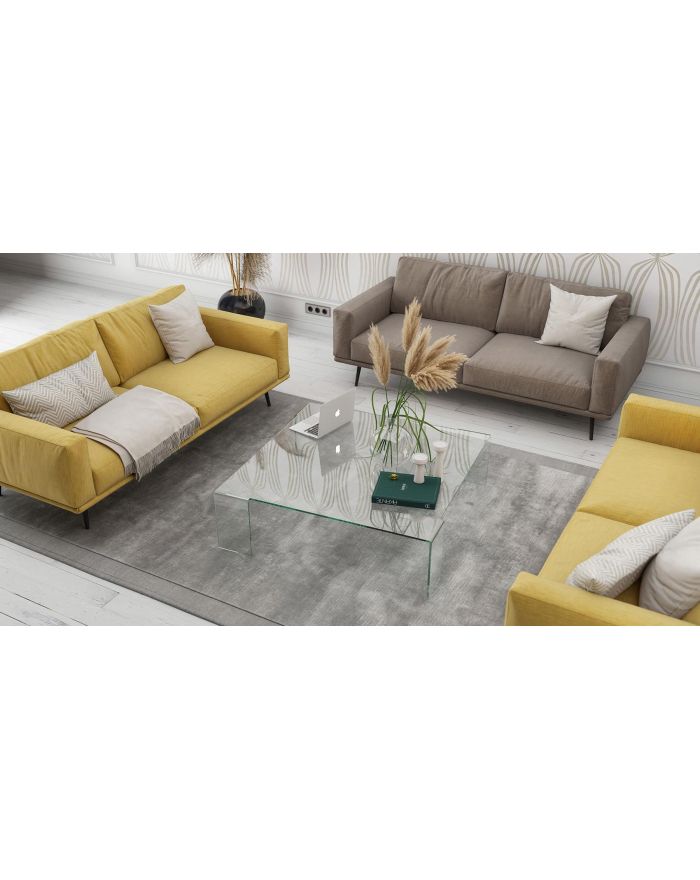 Table basse carrée en verre design Ninon 120 x 120 cm - 2