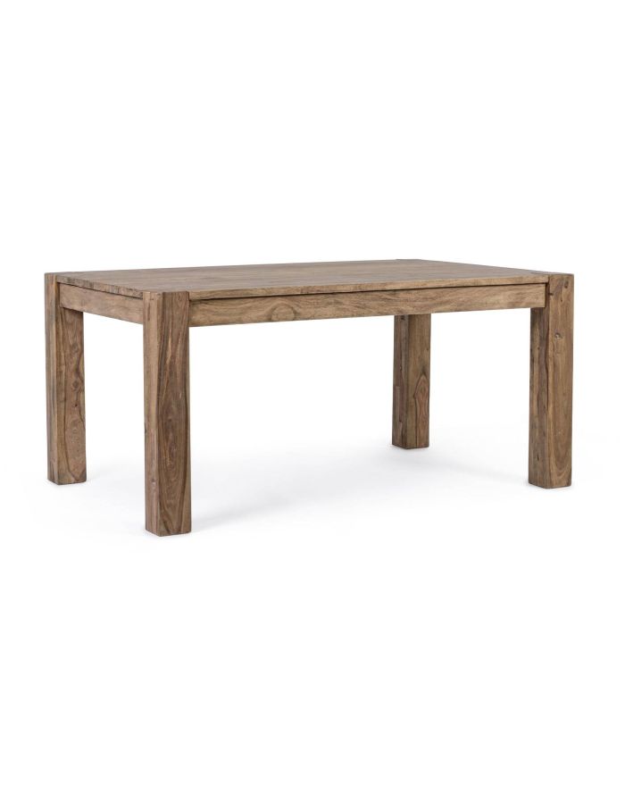 Grande table en bois exotique extensible Salford angle avec rallonge
