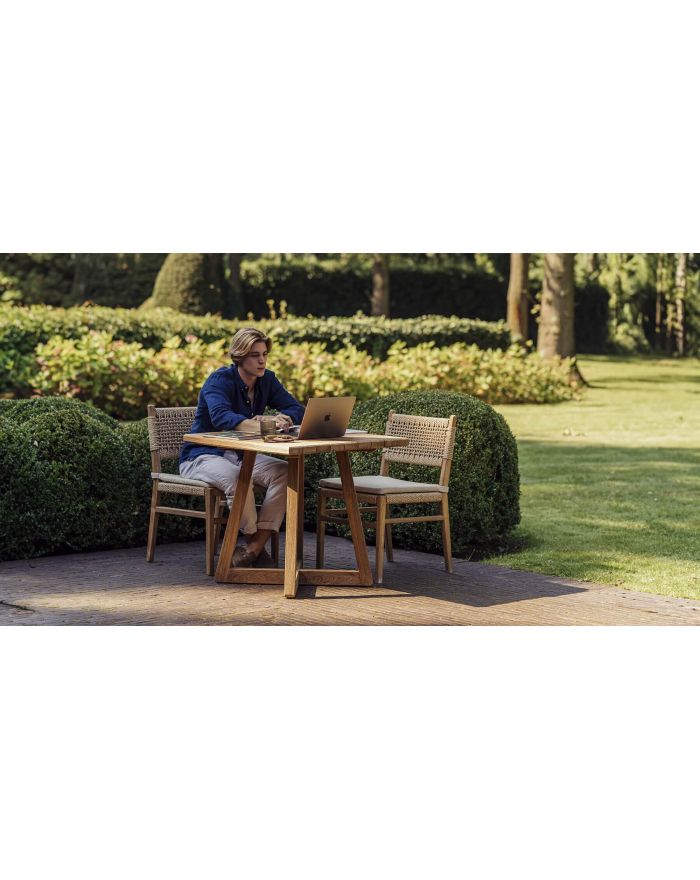 Petite table teck recyclé 80 x 80 cm Ella