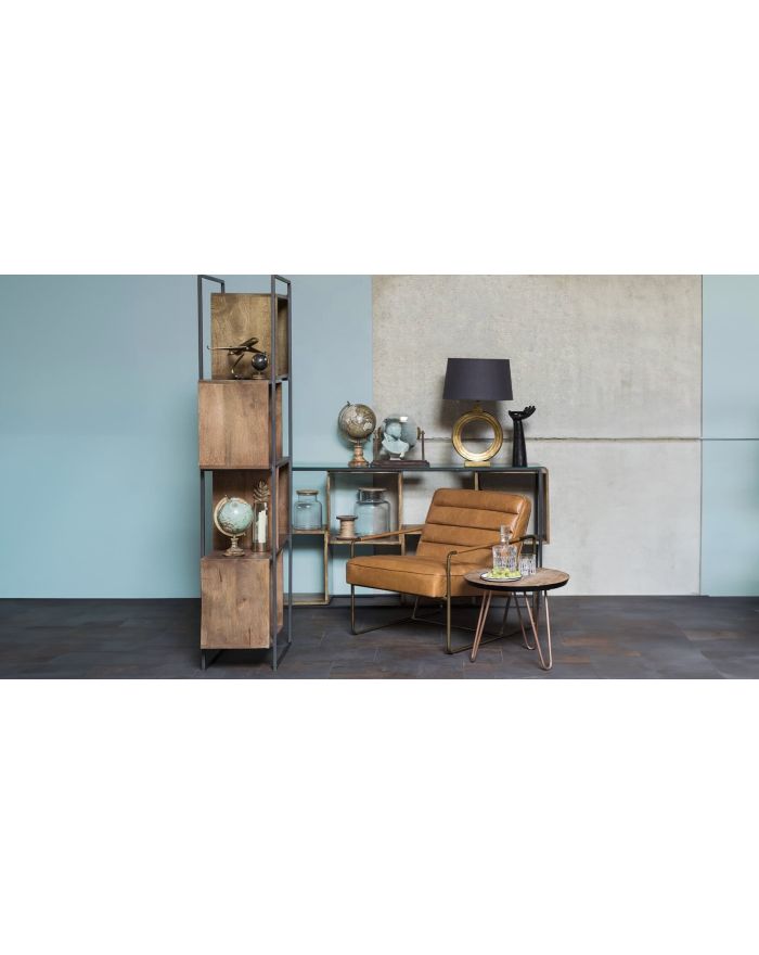 Fauteuil cognac cuir pleine fleur Makine