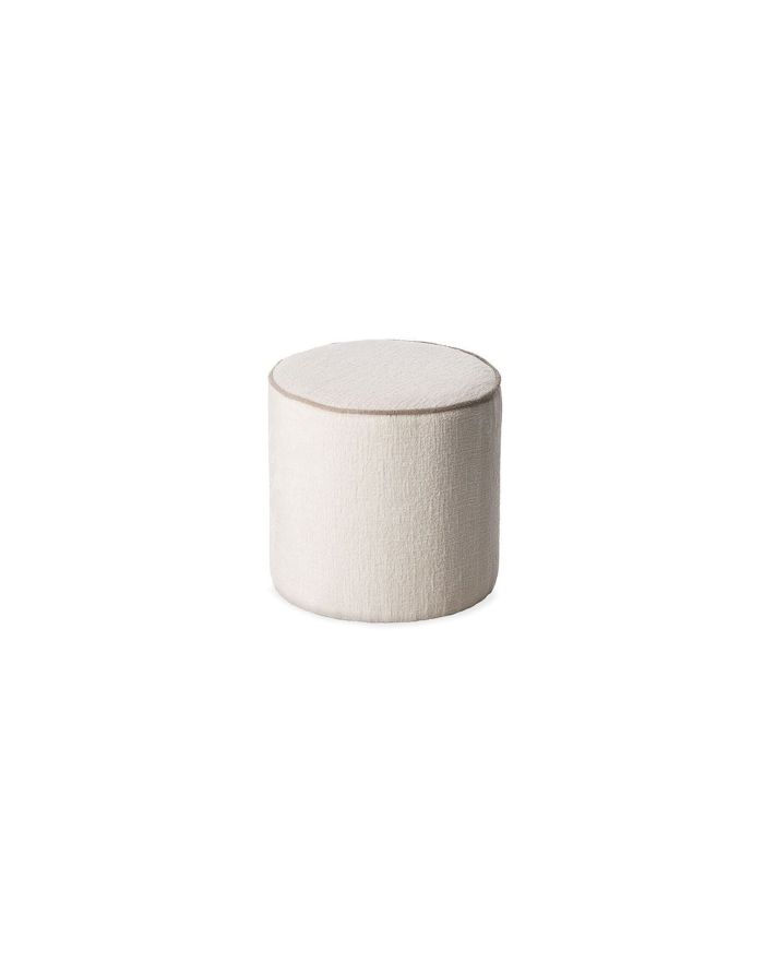 Pouf en tissus doux Burelles blanc