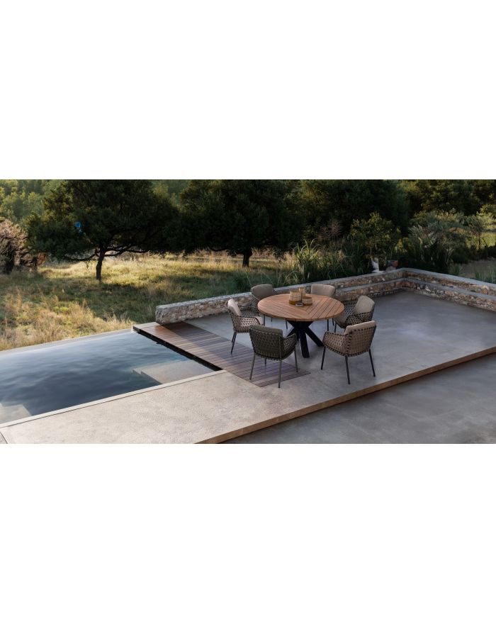 Table ronde diamètre 150 cm en teck recyclé Roderick - 1