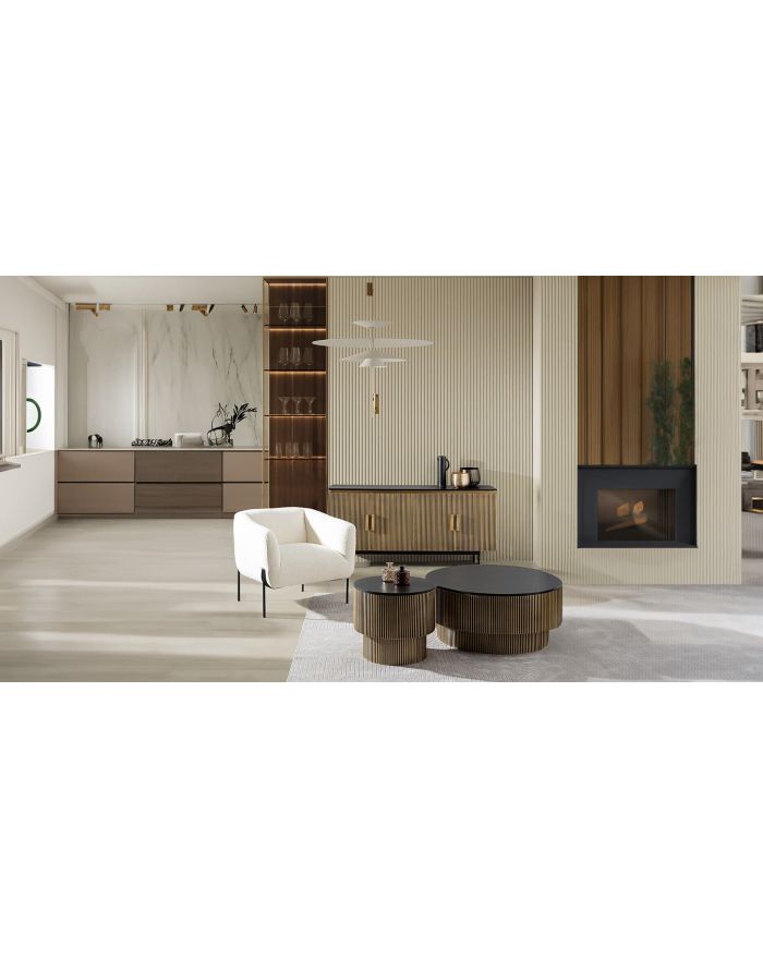 Table basse ronde diamètre 90 cm en laiton vieilli Virat - 1