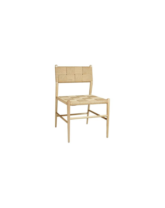 Chaise naturelle en bois Juliette - Blanc d'Ivoire bb angle