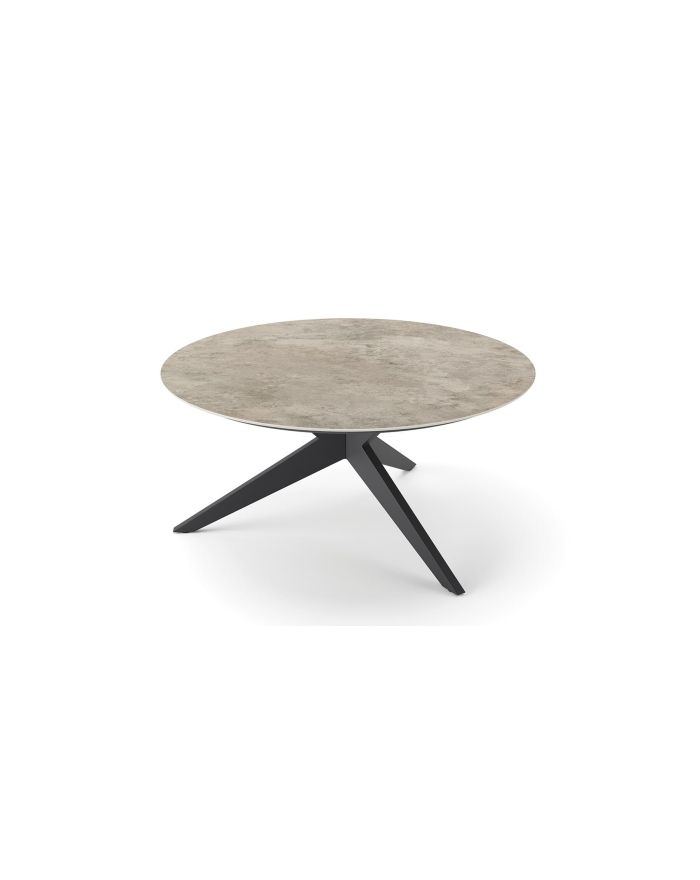 Table ronde 150 cm céramique 12 mm Yate alu charbon céramique chianca  - 1