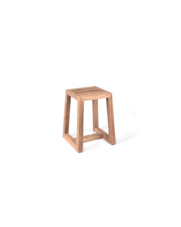 Lot 2 tabourets en teck recyclé Hermosa - 1 