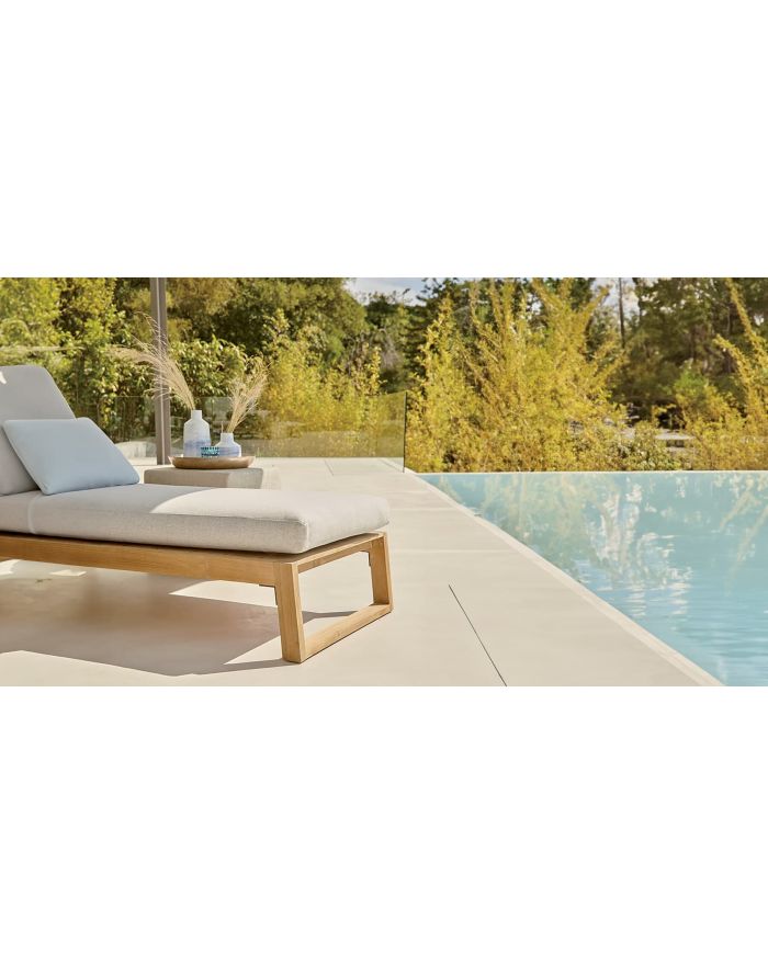 Bain de soleil en teck et coussin épais Bali - 1 