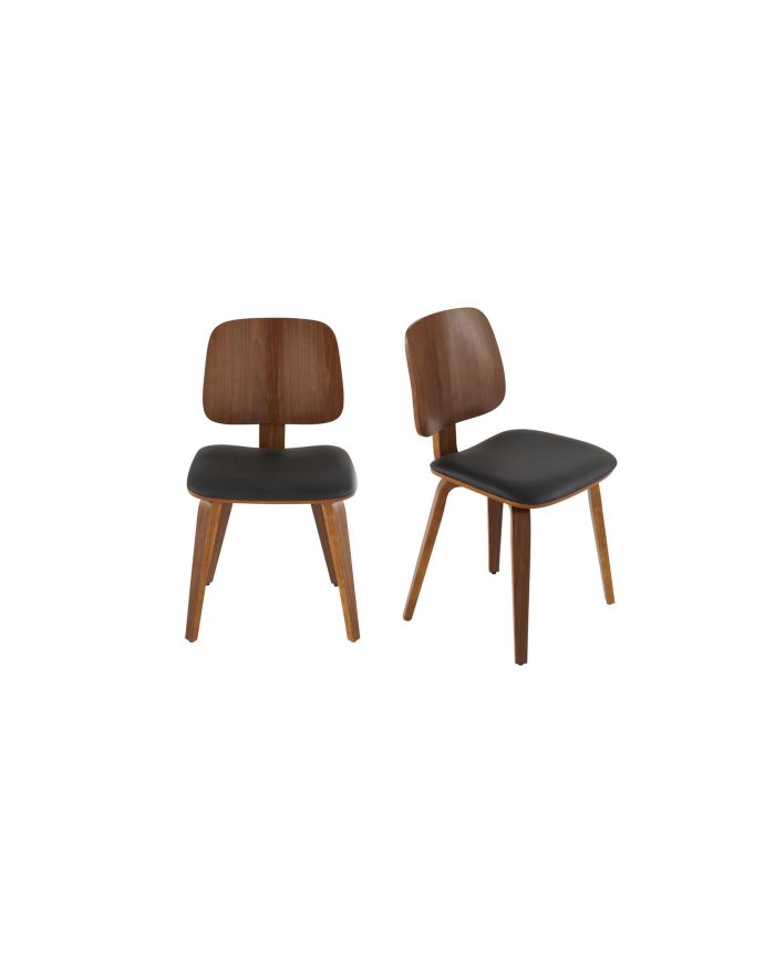 Lot 2 chaises Brad en vinyle noir
