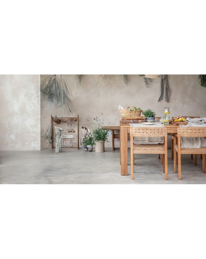 Lot 2 chaises avec accoudoirs teck et corde en papier Cora naturel - 1 