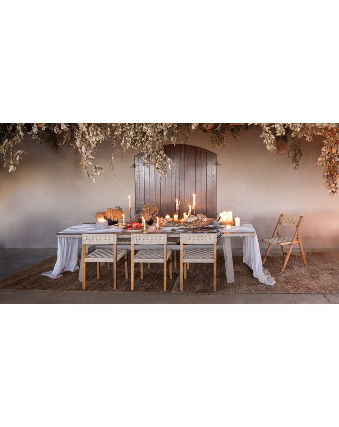 Lot 2 chaises en teck et corde en papier Cora naturel - 1