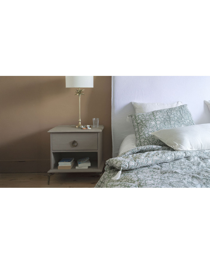 Table de chevet 1 tiroir en manguier taupe Gabrielle