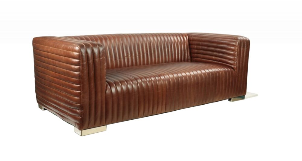 Canapé matelassé en cuir Tyler