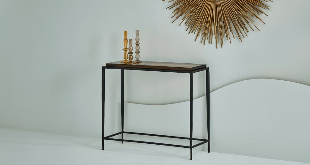 Console plateau en verre fumé Igloo