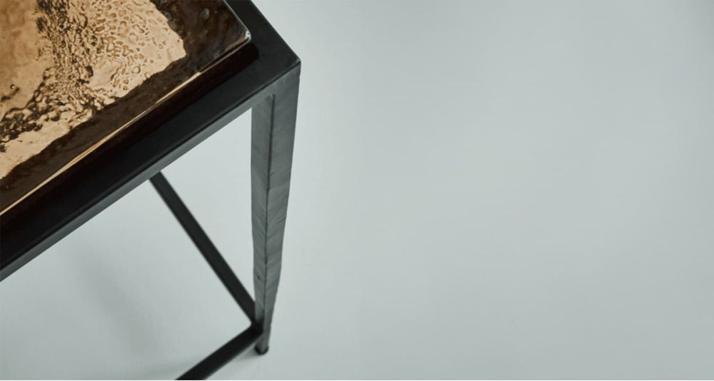 Console plateau en verre fumé Igloo