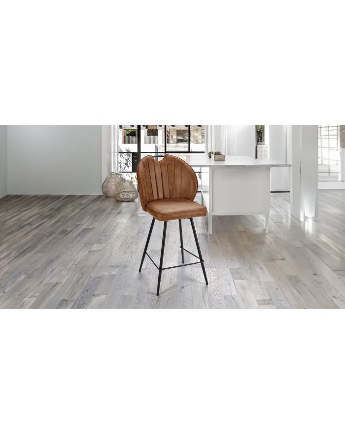 Lot 2 chaises mi hautes Louna aspect cuir cognac - 1