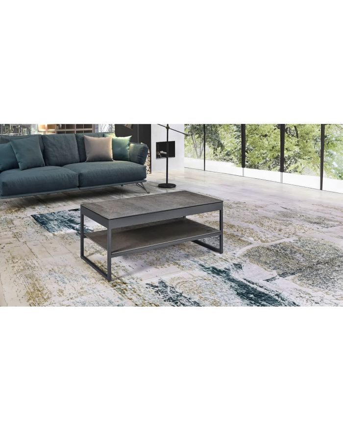 Table de salon Floride céramique plateau relevable céramique iron - 1