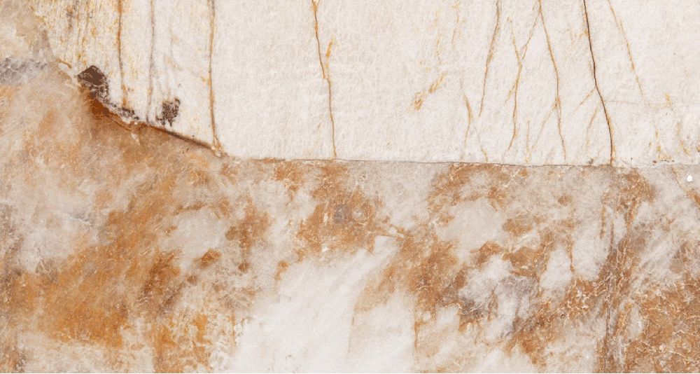 Console en céramique et pied effet cuivre brossé Patagonia