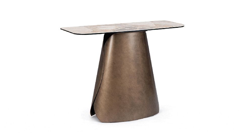 Console en céramique et pied effet cuivre brossé Patagonia