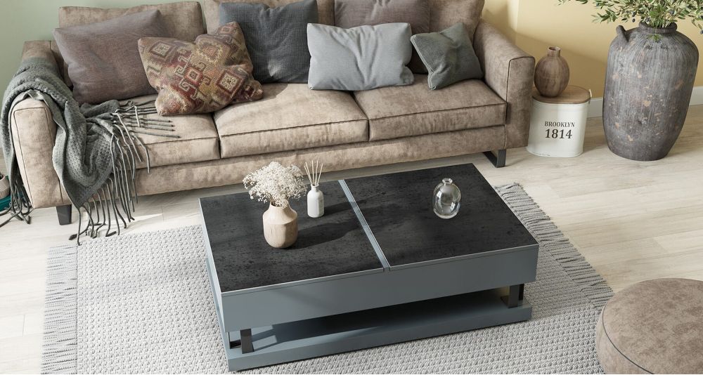 Table basse relevable 2 plateaux Stuttgart