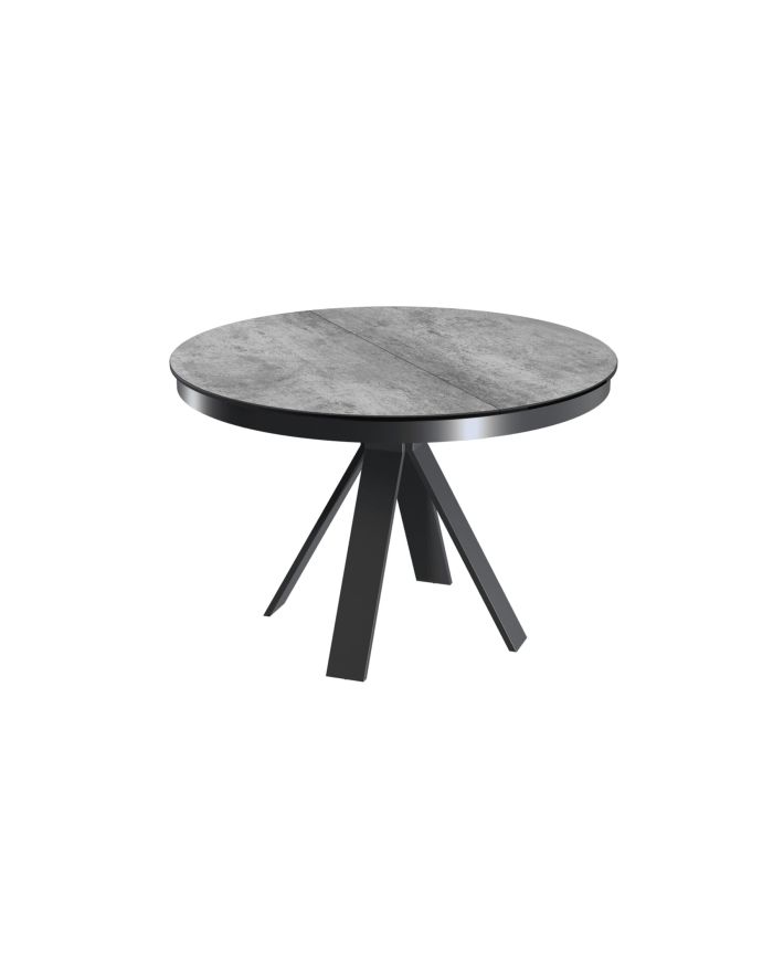 Table ronde céramique extensible​ Cassandre - acier - diamètre 110 cm